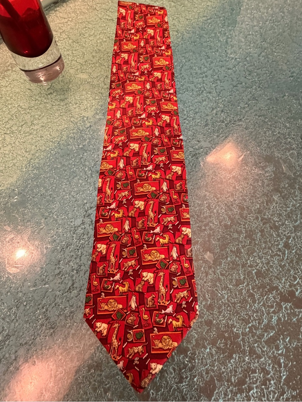 Salvatore Ferragamo Multi Color Silk Animal Motif Tie 59” 3.5” - Picture 4 of 4